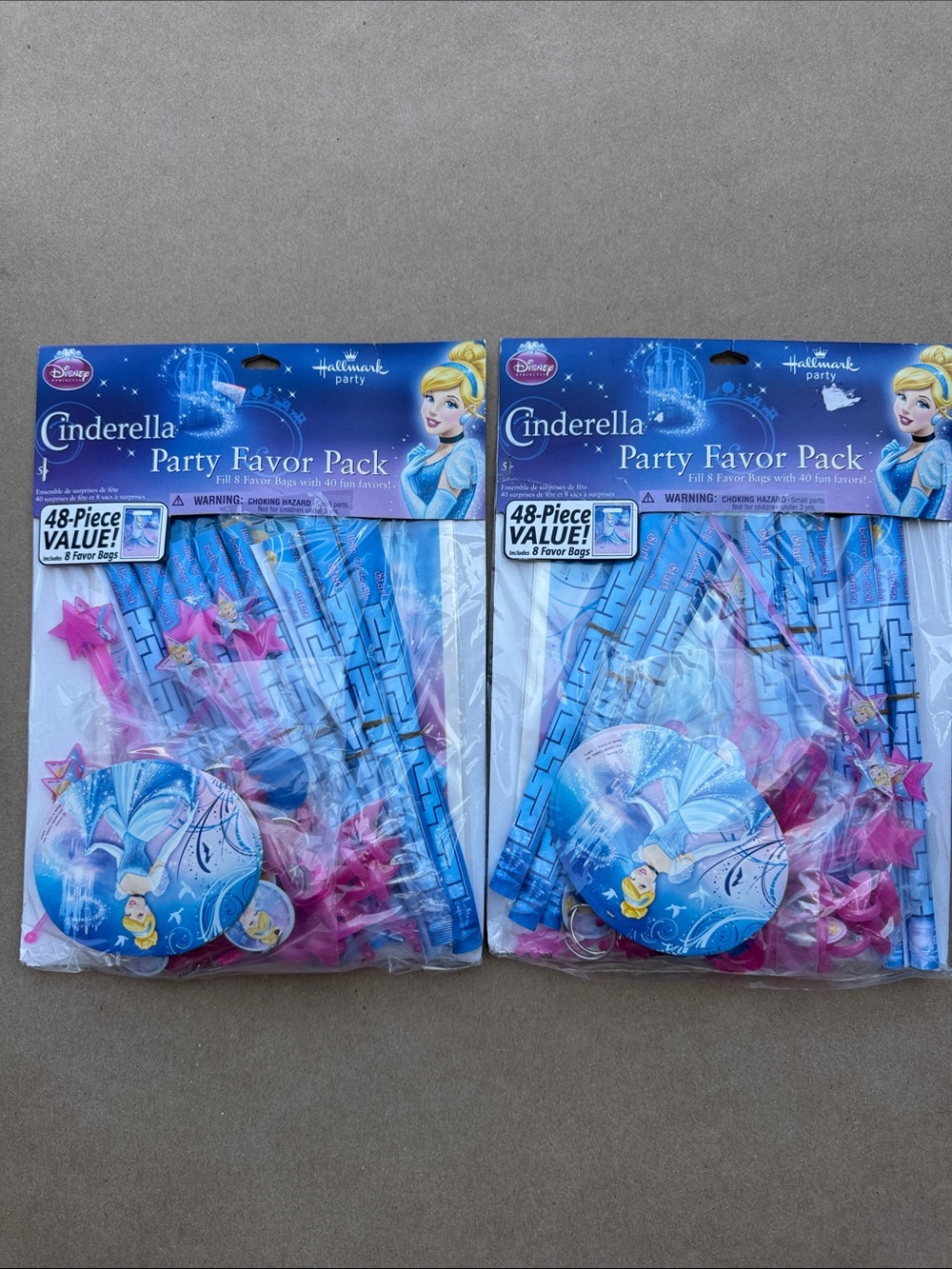 Hallmark Cinderella Party Favor Pack - Blue and Pink 2x48pcs